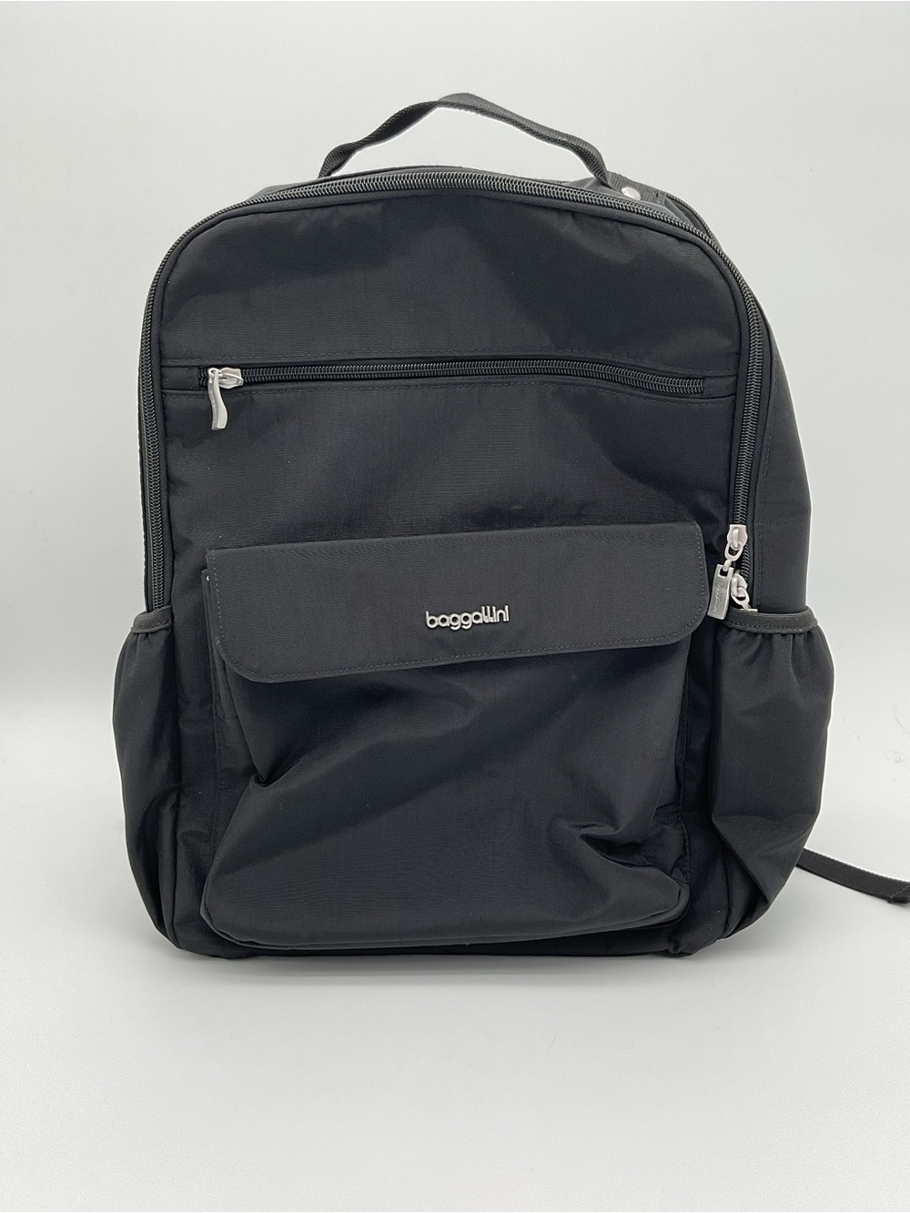 Baggallini Black Nylon Everyday Laptop Backpack with Front Pocket